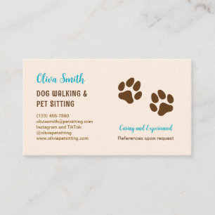 Tarjeta de presentación para paseos de perros y Ma