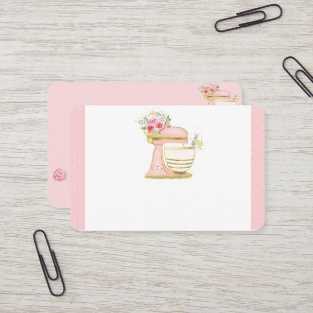 Tarjeta de presentación para pastelería UK / Euro, (Anverso/Reverso In Situ)