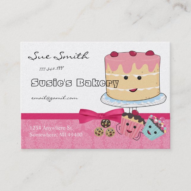 Tarjeta de presentación para pasteles y galletas - (Anverso)