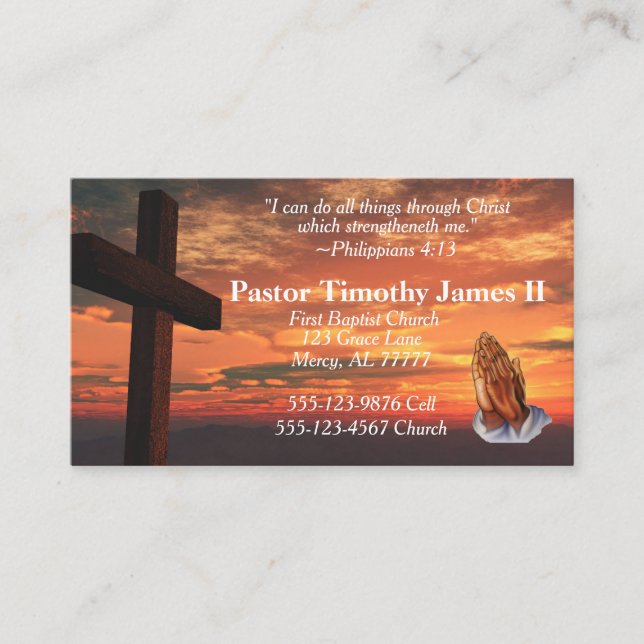 Tarjeta de presentación para Pastor Cruzado y Atar (Anverso)