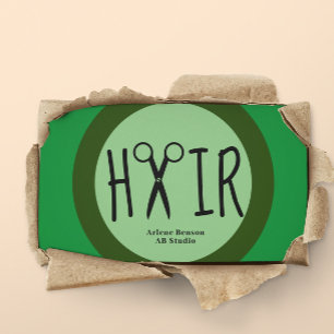 Tarjeta de presentación para peluquerías verdes