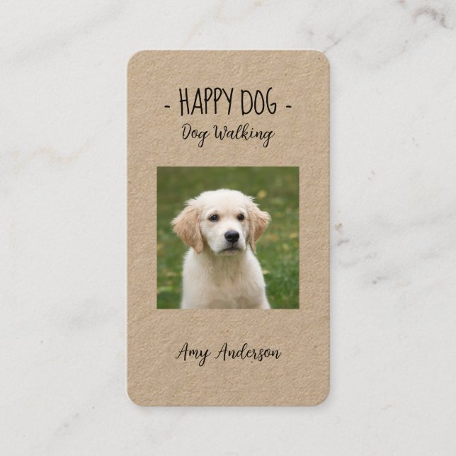 - Tarjeta de presentación para perros "Happy Dog" (Anverso)