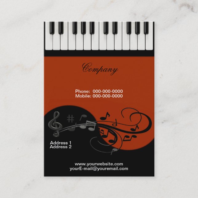 Tarjeta de presentación para piano (Anverso)