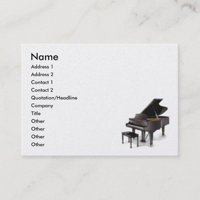 Tarjeta de presentación para piano (Anverso)
