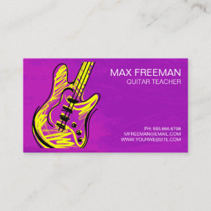Tarjeta de presentación para profesor de guitarra