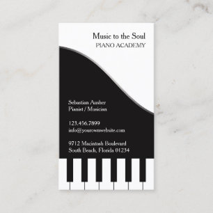 Tarjeta de presentación para profesores de piano
