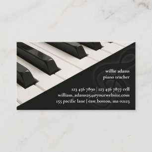 Tarjeta de presentación para profesores de piano