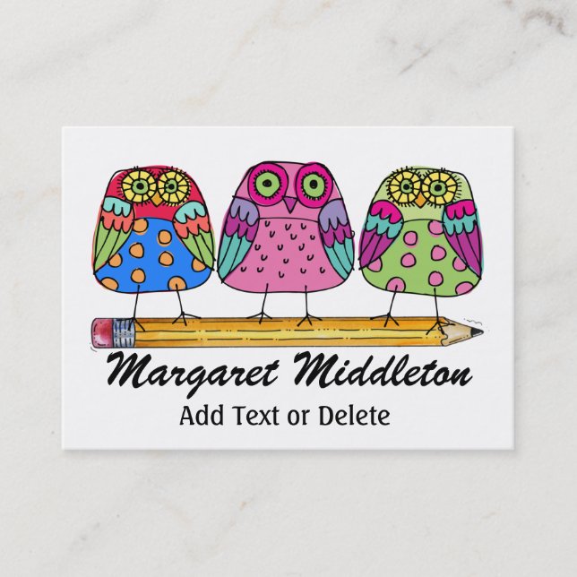 Tarjeta de presentación para profesores/educación  (Anverso)