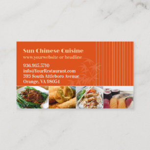 Tarjeta de presentación para restaurantes asiático