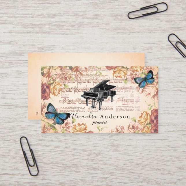 Tarjeta de presentación para Rosa pianista victori (Anverso/Reverso In Situ)