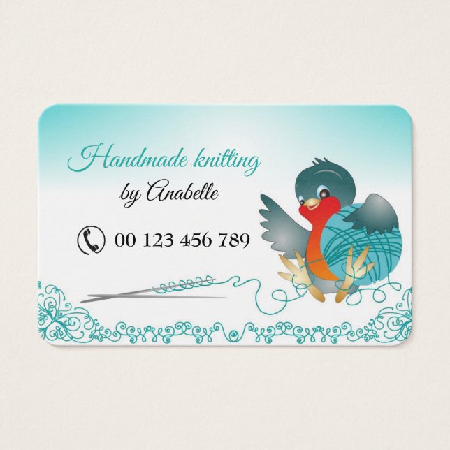 tarjeta de presentación para tejedores y ganchille (Anverso)