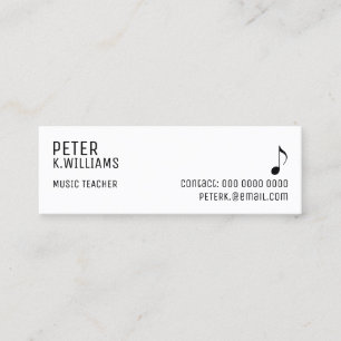 tarjeta de presentación para un profesor de música