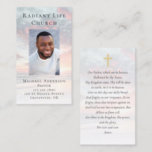 Tarjeta De Presentación Pastor Deacon Photo Sunset Church Business Card