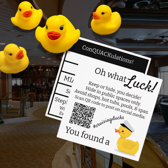 Tarjeta De Presentación Pato del capitán del crucero Ducks (Customize this fun detailed #CruisingDucks tag)