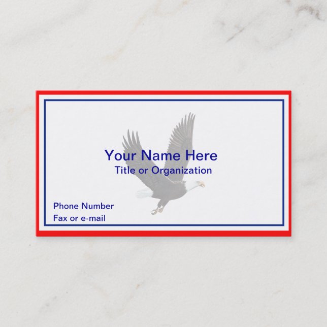 Tarjeta de presentación Patriotic Eagle (Anverso)