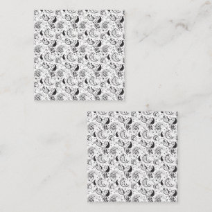 Tarjeta De Presentación Patrón de paisley en negro y blanco – Arte textil