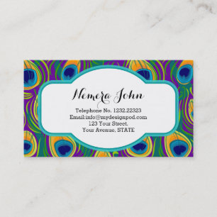 Tarjeta de presentación Peacock Feather Style