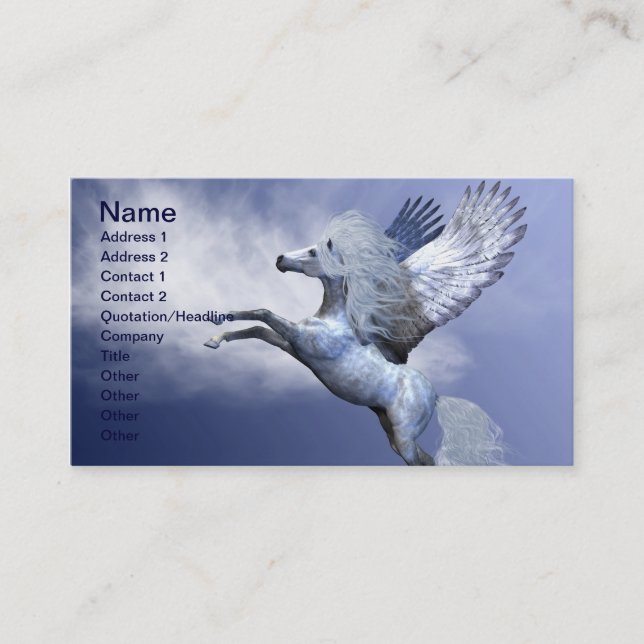 Tarjeta de presentación Pegasus blanca (Anverso)