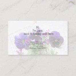 Tarjeta De Presentación Pensamientos y lobelia en vieja mamá de la