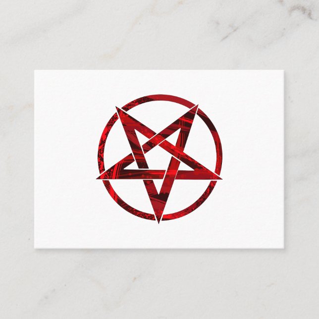 Tarjeta De Presentación Pentagram del diablo Rojo (Anverso)