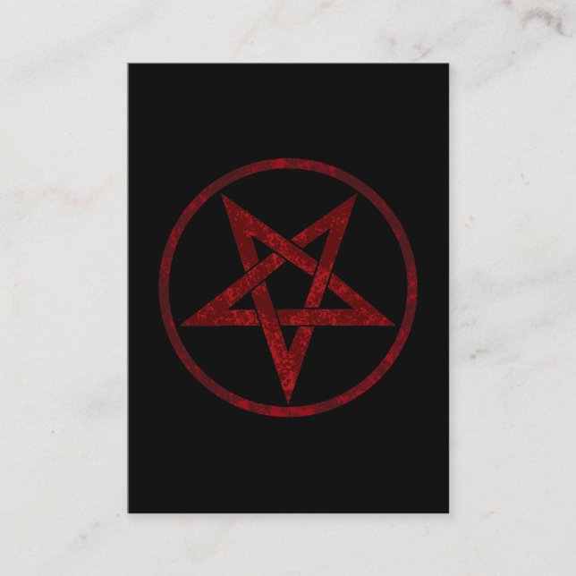 Tarjeta De Presentación Pentagram del diablo Rojo (Anverso)