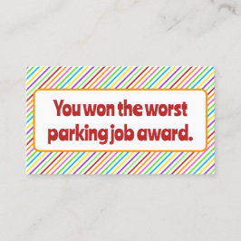 Tarjeta De Presentación Peor Premio al Parking.