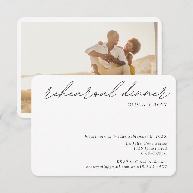 Tarjeta de presentación pequeña para la cena de en (Anverso / Reverso)