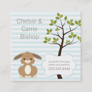 Tarjeta De Presentación Pequeño Bunny Square Play Date Card