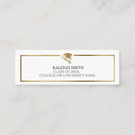 Tarjeta De Presentación Perfil de graduación dorado blanco Insertar tarjet