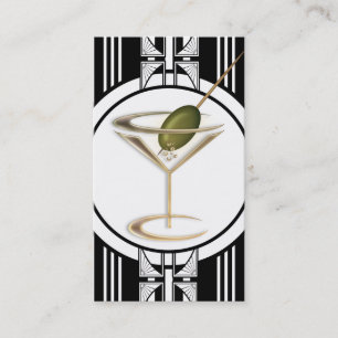 Tarjeta De Presentación Perfil social de cócteles Art Deco