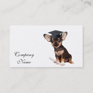 Tarjeta De Presentación Perro de la chihuahua de la graduación
