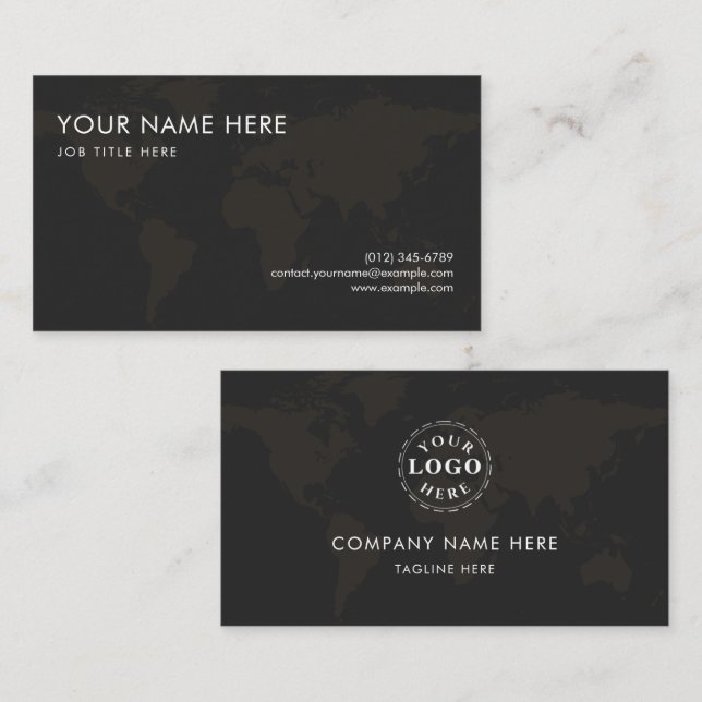 Tarjeta de presentación personal con letra negra s (Anverso / Reverso)