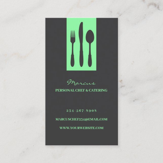 Tarjeta de presentación personal del chef (Anverso)