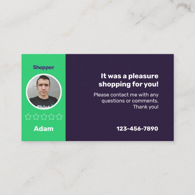 Tarjeta de presentación personal del comprador (Anverso)