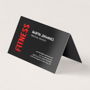 Tarjeta de presentación personal Red Black Fitness