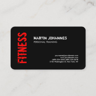 Tarjeta de presentación personal Red Black Fitness