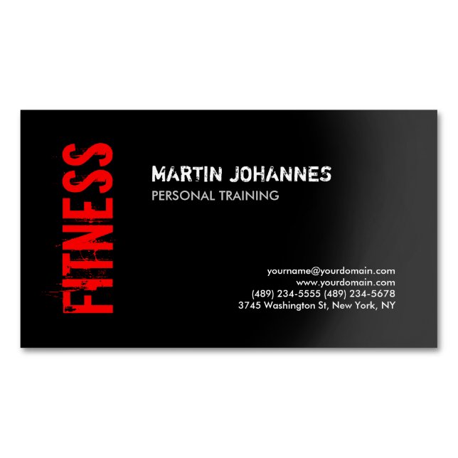 Tarjeta de presentación personal Red Black Fitness (Anverso)