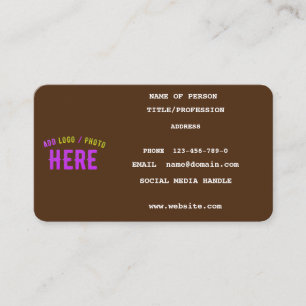 TARJETA DE PRESENTACIÓN PERSONALIZABLE MODERNO ELEGANTE BROWN VERIFICADO M