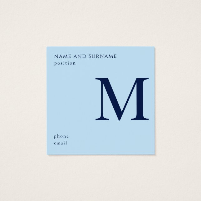 Tarjeta de presentación personalizada azul y blanc (Reverso)