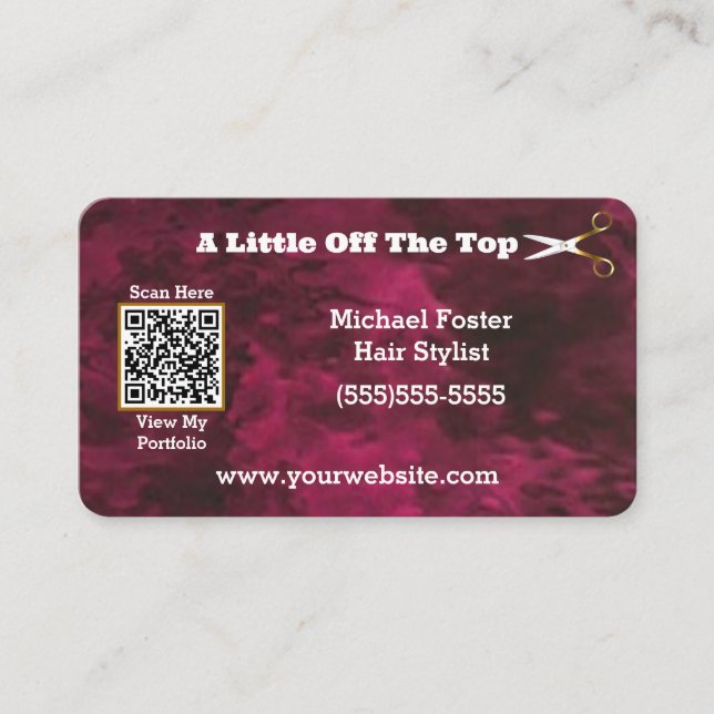 Tarjeta de presentación personalizada de código QR (Anverso)