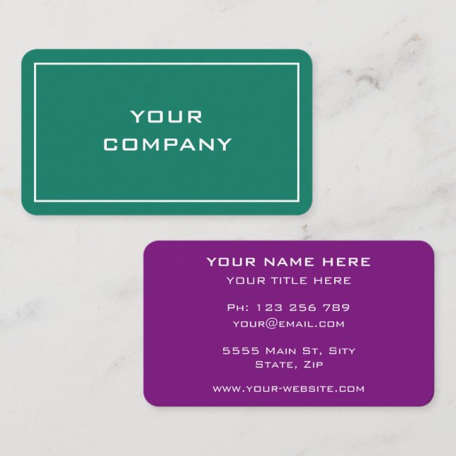 Tarjeta de presentación personalizada de colores y (Anverso / Reverso)