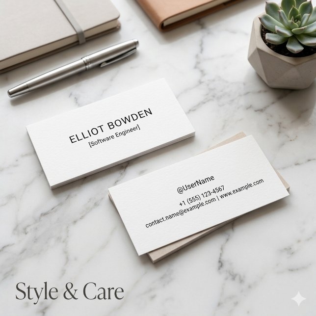 Tarjeta de Presentación Personalizada de Diseño Si (Sleek Simple Design Personalized Calling Card)