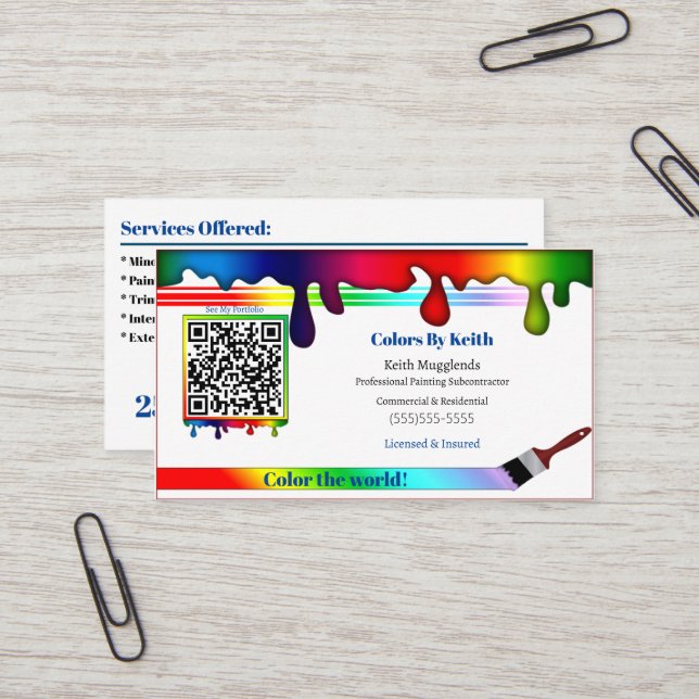 Tarjeta de presentación personalizada del contrati (Anverso/Reverso In Situ)