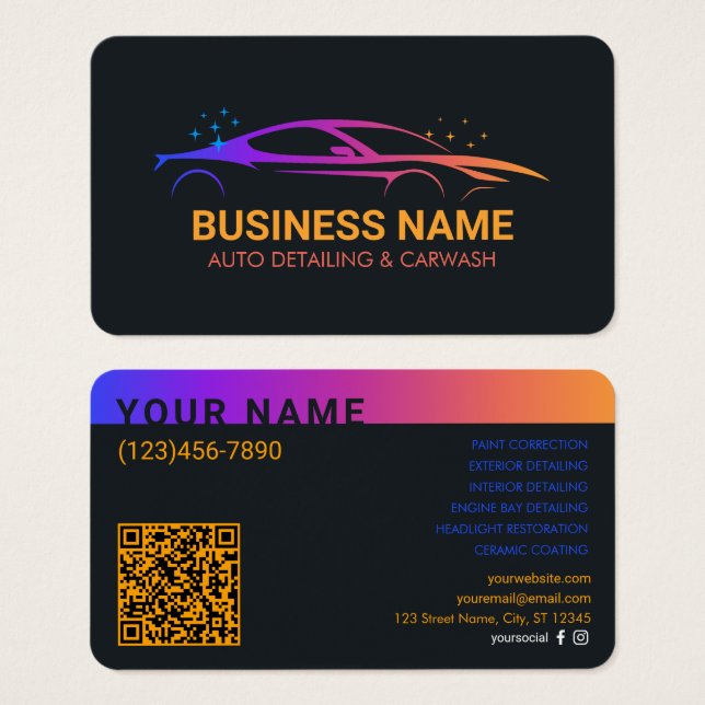 Tarjeta de presentación personalizada para detalla (Anverso y reverso)