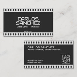 Tarjeta De Presentación personalizado de cineasta videógrafo 🎞️ QR
