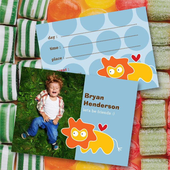 Tarjeta De Presentación Personalizado dulce, foto de un león amarillo, fec (Subido por el creador)