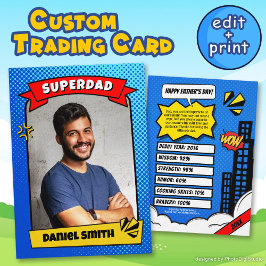 Tarjeta De Presentación Personalizado Fathers Day Trading Card Fun Superda