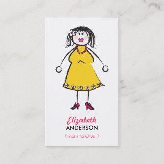 Tarjeta De Presentación Personalizado Feliz Familia, Mamá Del Niño Llamand