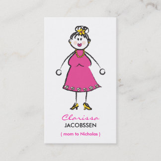 Tarjeta De Presentación Personalizado Feliz Familia, Mamá Del Niño Llamand