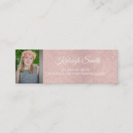 Tarjeta De Presentación Personalizado Graduación de foto de encaje rosado